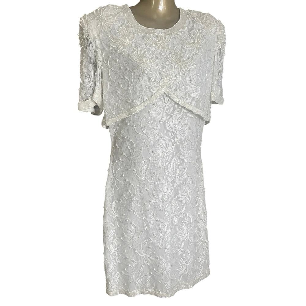 Scala Lace, Beads and Sequined Wedding/Evening Dress Size L